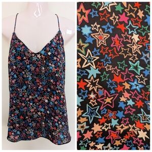 J. Crew Star Print Camisole Racerback Tank Top 2 Multi Colored
